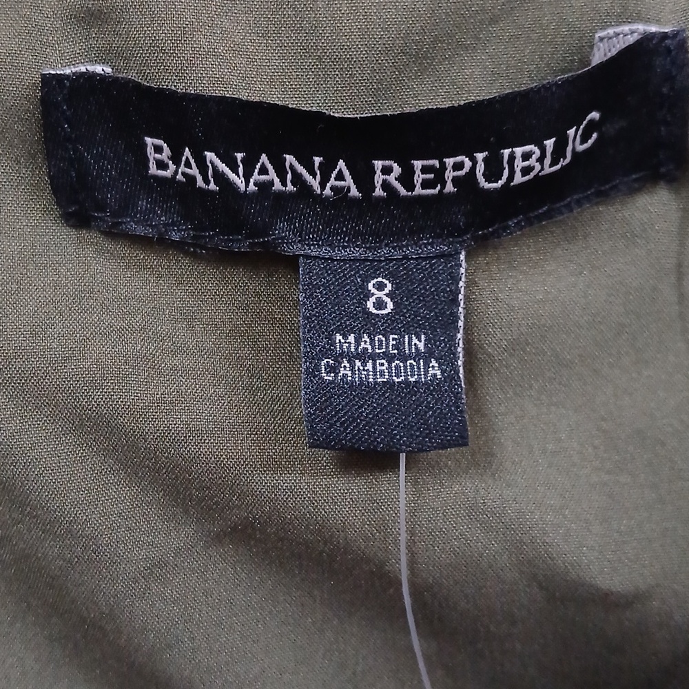 NWT Banana Republic Button Up Tank Flare Sleeveless Green Size 8 - Picture 6 of 8